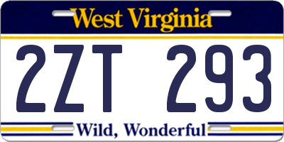 WV license plate 2ZT293