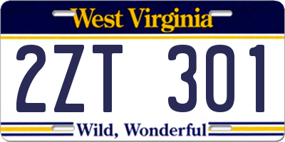 WV license plate 2ZT301
