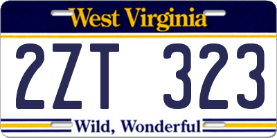 WV license plate 2ZT323