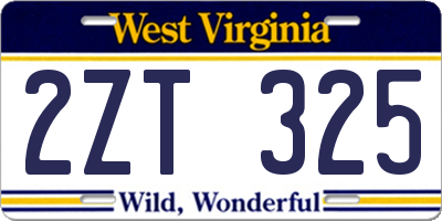 WV license plate 2ZT325