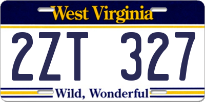 WV license plate 2ZT327