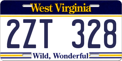 WV license plate 2ZT328