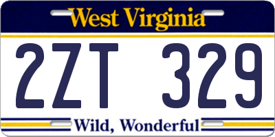WV license plate 2ZT329