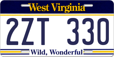 WV license plate 2ZT330