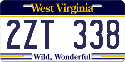 WV license plate 2ZT338
