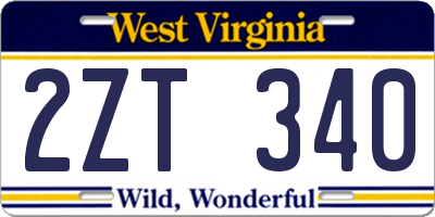 WV license plate 2ZT340