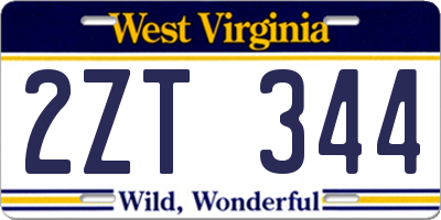 WV license plate 2ZT344