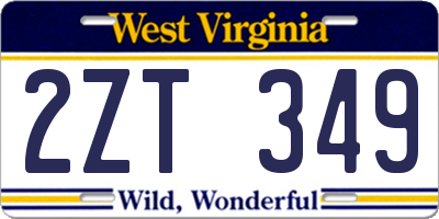 WV license plate 2ZT349