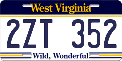 WV license plate 2ZT352