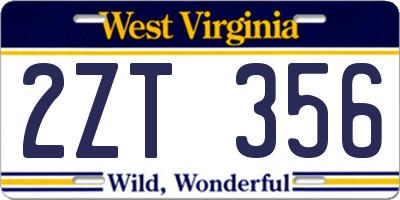 WV license plate 2ZT356