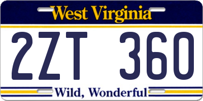 WV license plate 2ZT360