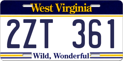 WV license plate 2ZT361