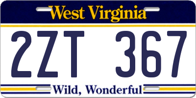 WV license plate 2ZT367