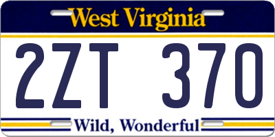 WV license plate 2ZT370