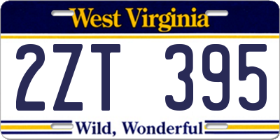 WV license plate 2ZT395