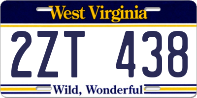 WV license plate 2ZT438