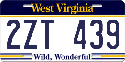 WV license plate 2ZT439