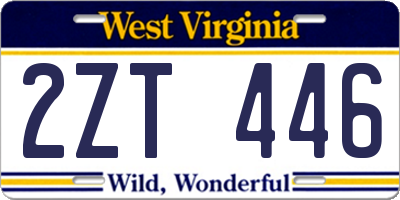 WV license plate 2ZT446