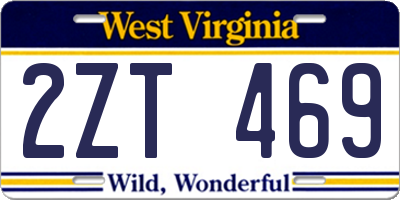 WV license plate 2ZT469