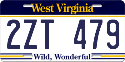 WV license plate 2ZT479