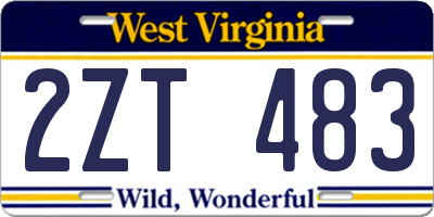 WV license plate 2ZT483