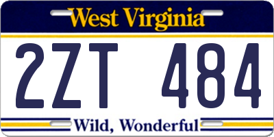 WV license plate 2ZT484