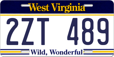 WV license plate 2ZT489