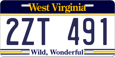 WV license plate 2ZT491