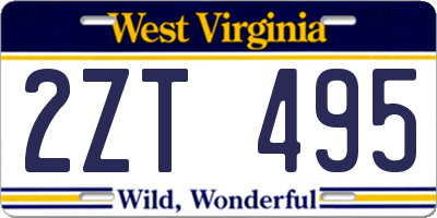 WV license plate 2ZT495