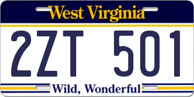WV license plate 2ZT501