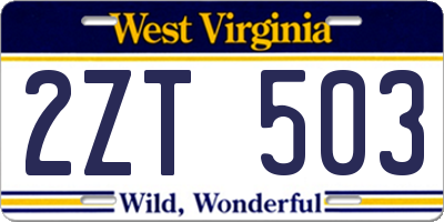 WV license plate 2ZT503