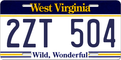 WV license plate 2ZT504