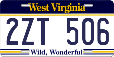 WV license plate 2ZT506