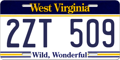 WV license plate 2ZT509
