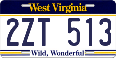 WV license plate 2ZT513