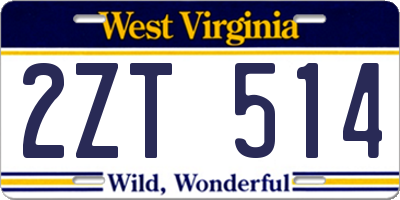 WV license plate 2ZT514