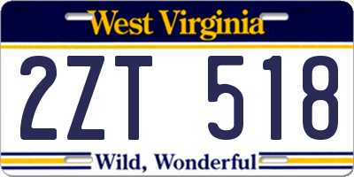 WV license plate 2ZT518
