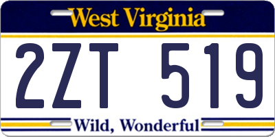 WV license plate 2ZT519