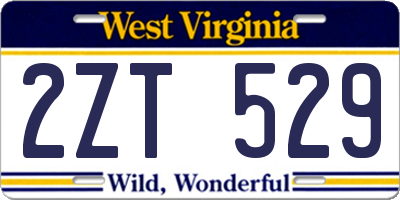 WV license plate 2ZT529