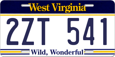 WV license plate 2ZT541