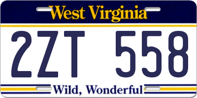 WV license plate 2ZT558