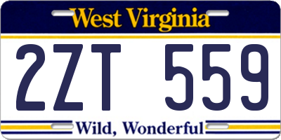WV license plate 2ZT559