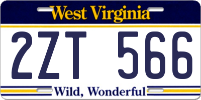 WV license plate 2ZT566