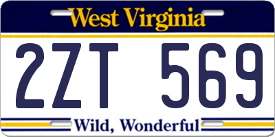 WV license plate 2ZT569