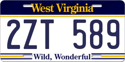 WV license plate 2ZT589