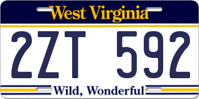 WV license plate 2ZT592