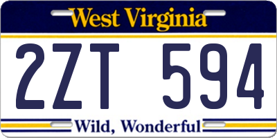 WV license plate 2ZT594