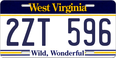 WV license plate 2ZT596