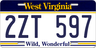 WV license plate 2ZT597