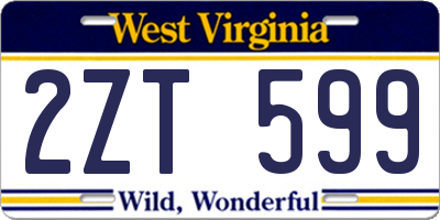 WV license plate 2ZT599